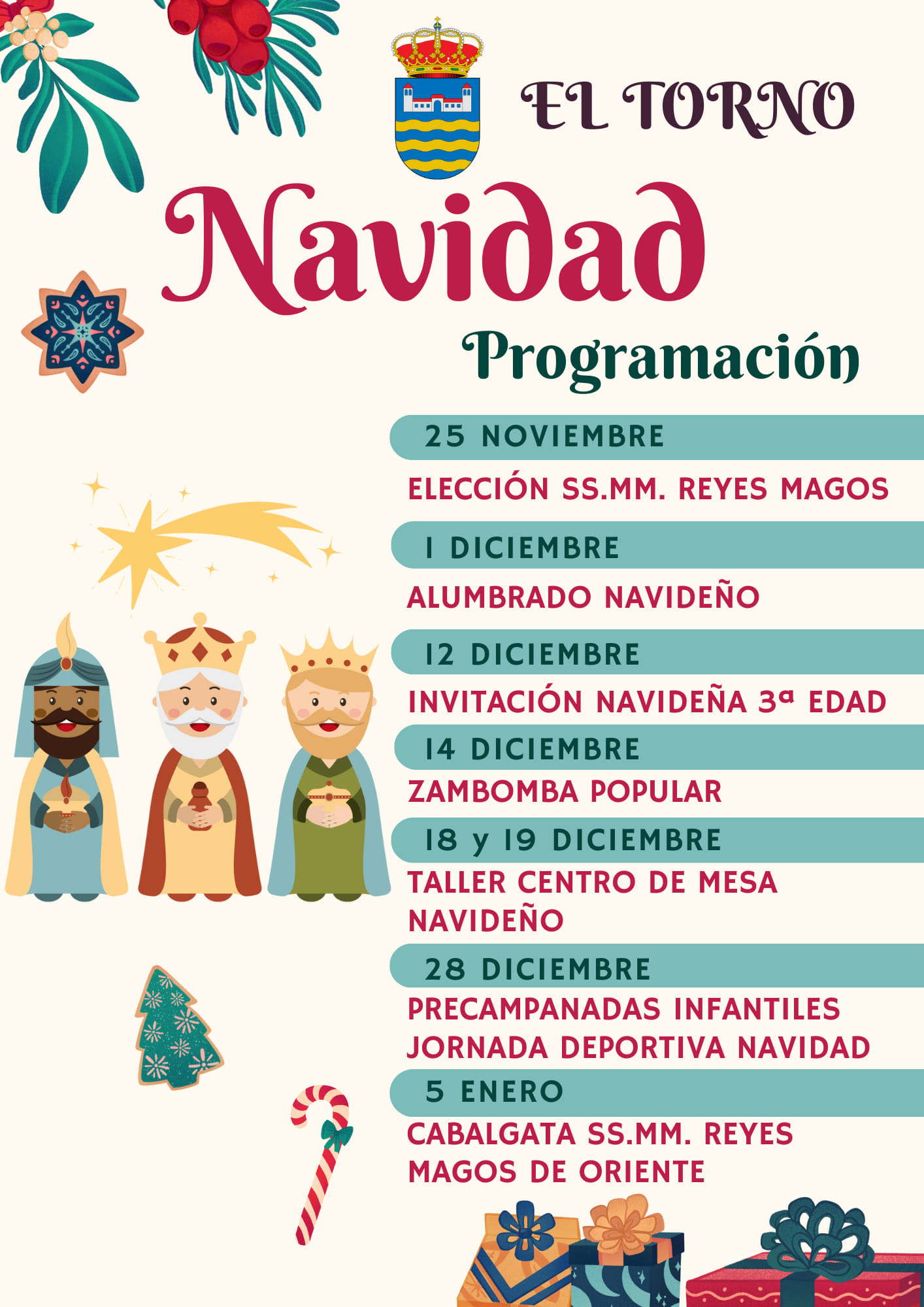 Calendario de actividades de Navidad